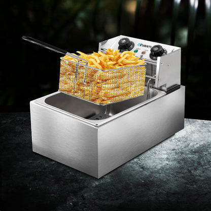 Devanti 10L Electric Commercial Deep Fryer Single Basket 2200W.