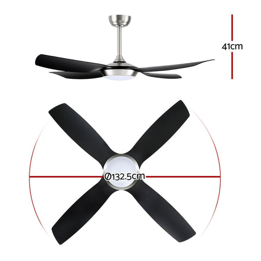Devanti 52'' Ceiling Fan DC Motor w/Light w/Remote Black.