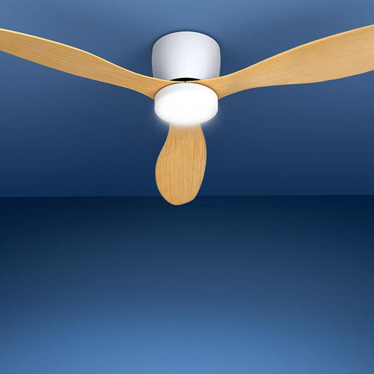 Devanti 52'' Ceiling Fan DC Motor w/Light w/Remote - Light Wood.