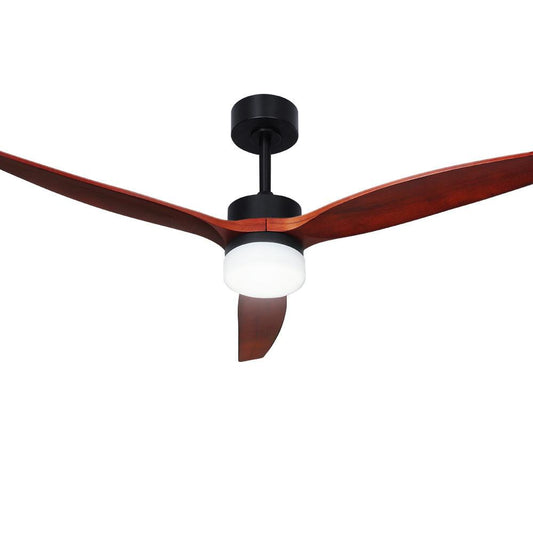 Devanti 52'' Ceiling Fan DC Motor 3 Blades w/Light - Dark Wood.
