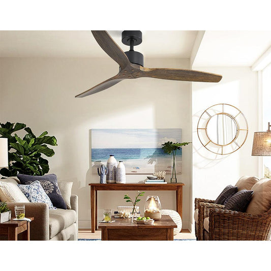 Devanti 52'' Ceiling Fan AC Motor 3 Blades w/Remote - Dark Wood.