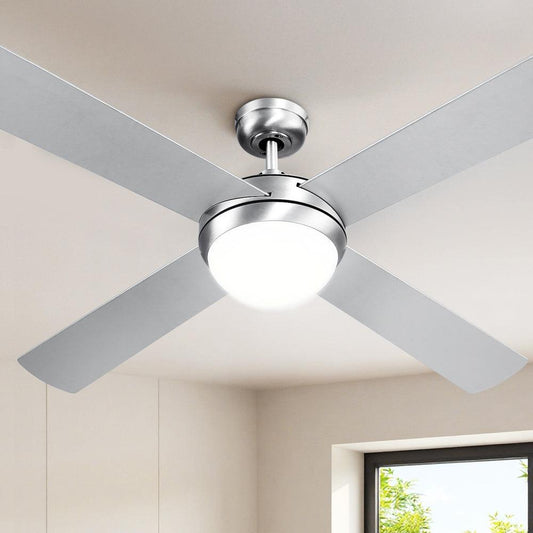Devanti 52'' Ceiling Fan DC Motor w/Light w/Remote - Silver.