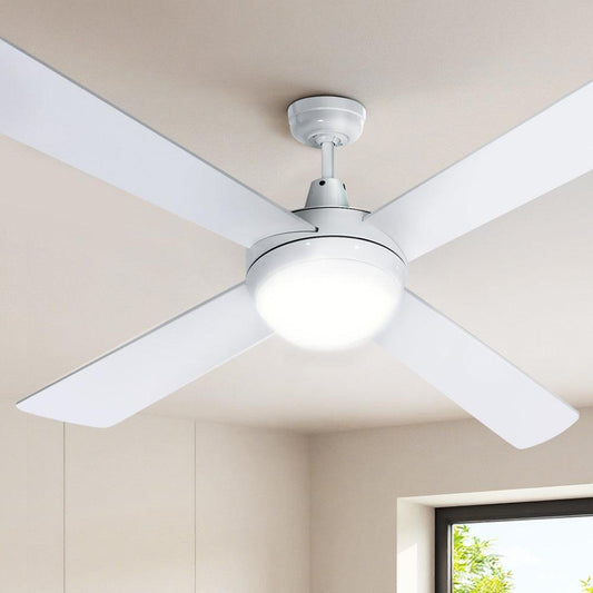 Devanti 52'' Ceiling Fan DC Motor w/Light w/Remote - White.