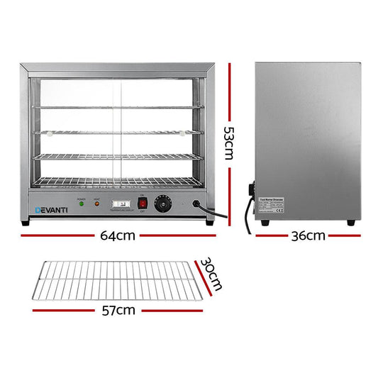 Devanti Commercial Food Warmer Hot Display Showcase Cabinet 64cm.