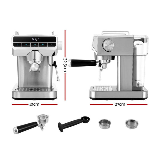 Devanti 20 Bar Coffee Machine Espresso Cafe Maker.