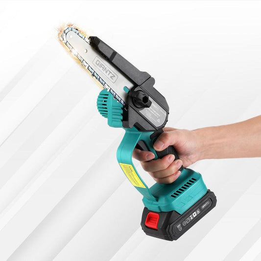 Giantz 6" Mini Cordless Electric Chainsaw Rechargeable Wood Cutter.