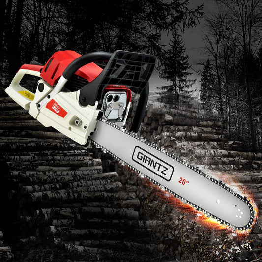 Giantz 58cc Petrol Chainsaw 20 Inch Bar Chain Saw Tree Pruner 2 Stroke E-Start.