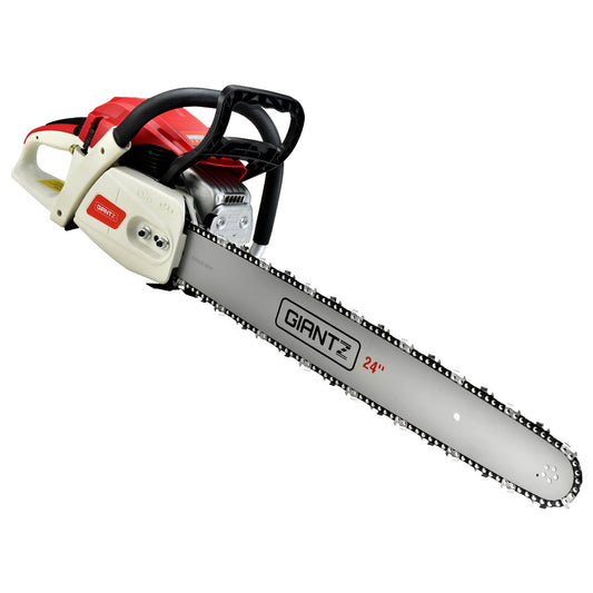 Giantz 65cc Petrol Chainsaw 24 Inch Bar Chain Saw Tree Pruner 2 Stroke E-Start.