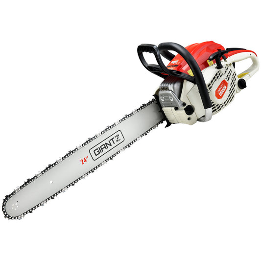 Giantz 65cc Petrol Chainsaw 24 Inch Bar Chain Saw Tree Pruner 2 Stroke E-Start.