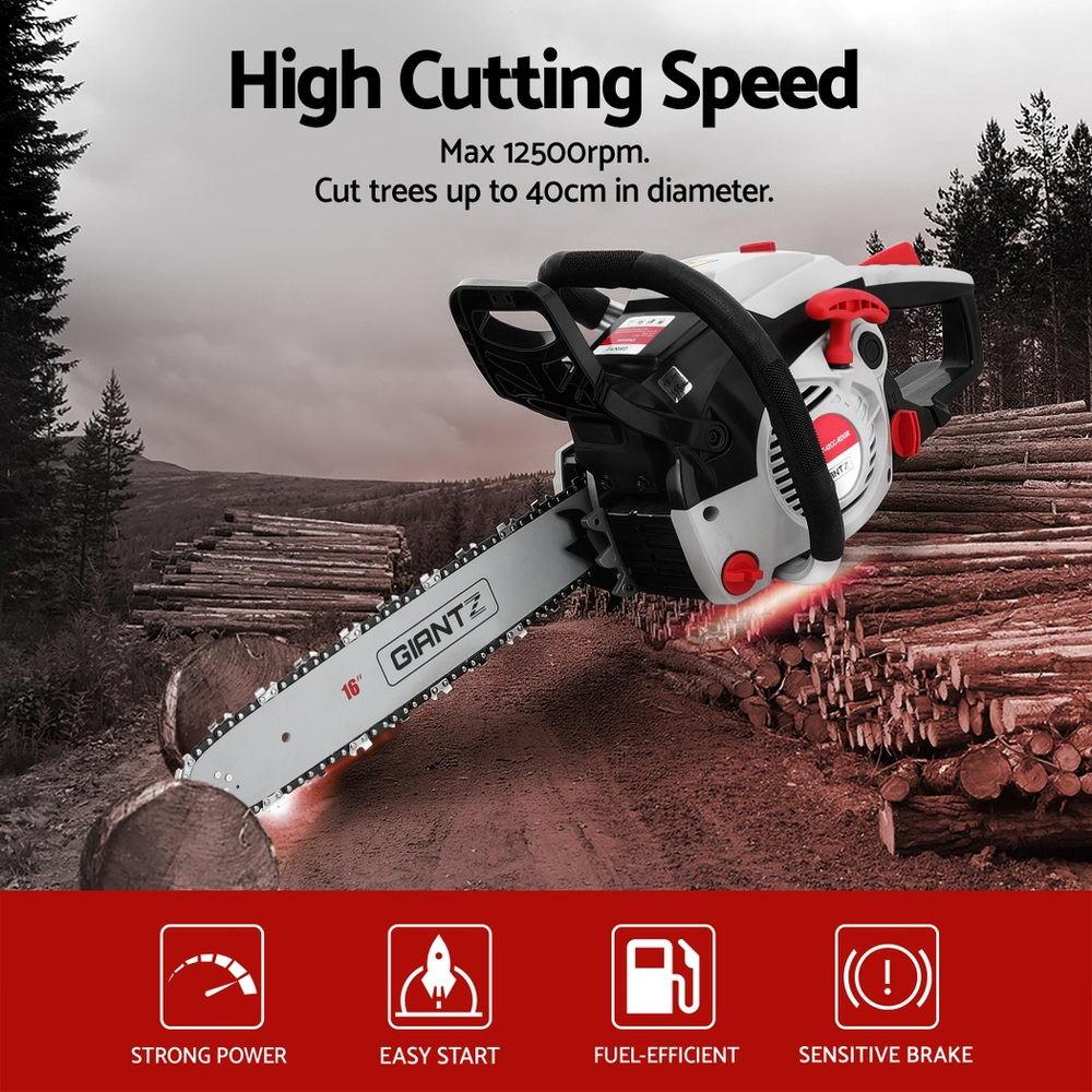 Giantz 42CC Petrol Chainsaw 16'' Bar Chain Saw Lightweight for Pruning Cutting.