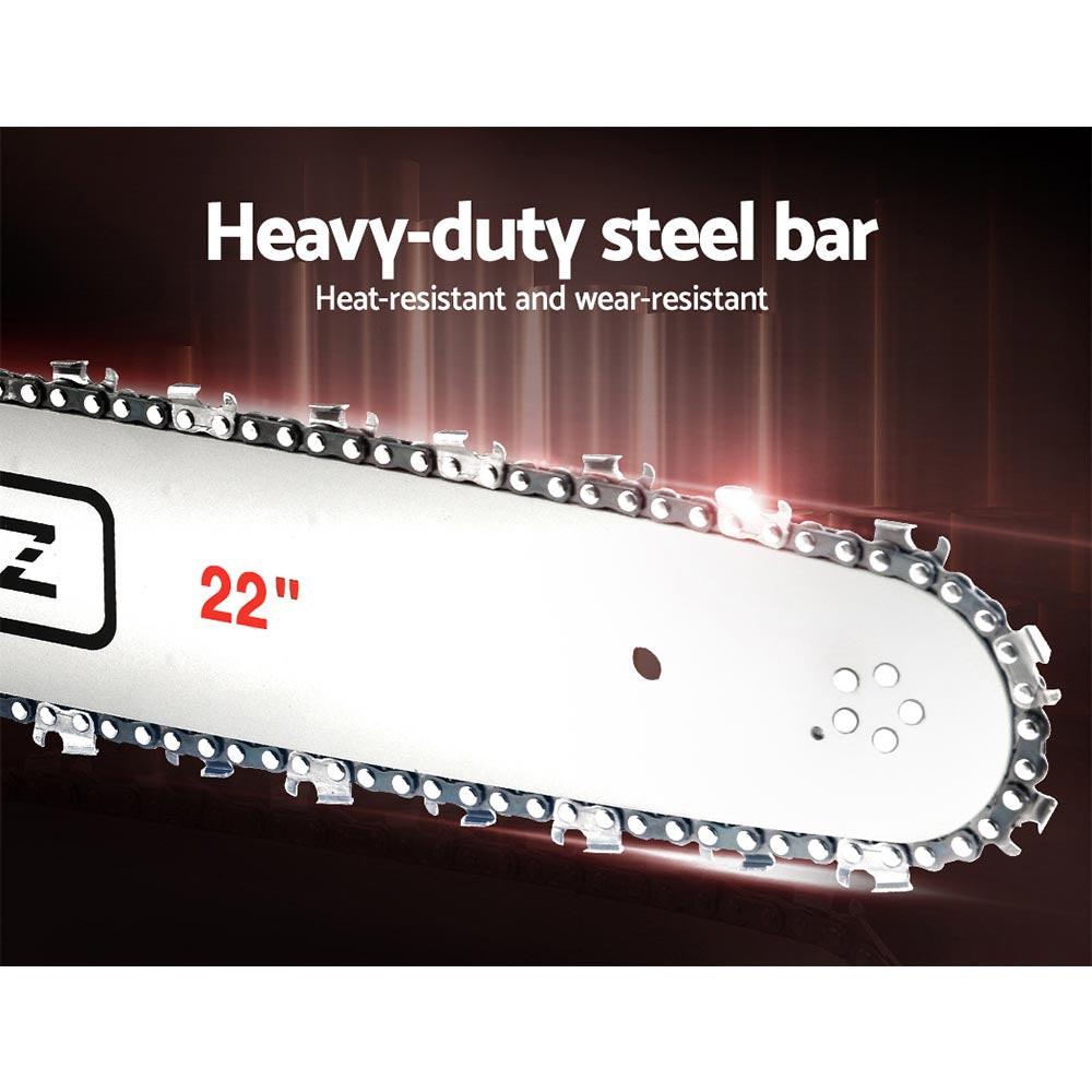 Giantz Chainsaw Petrol 62CC 22" Bar Commercial E-Start Pruning Chain Saw.