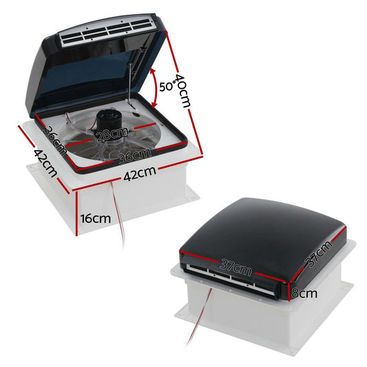 Weisshorn Caravan Air Vent Roof Hatch 12V Shower Fan Reversible Airlfow Rainy Use Camper.