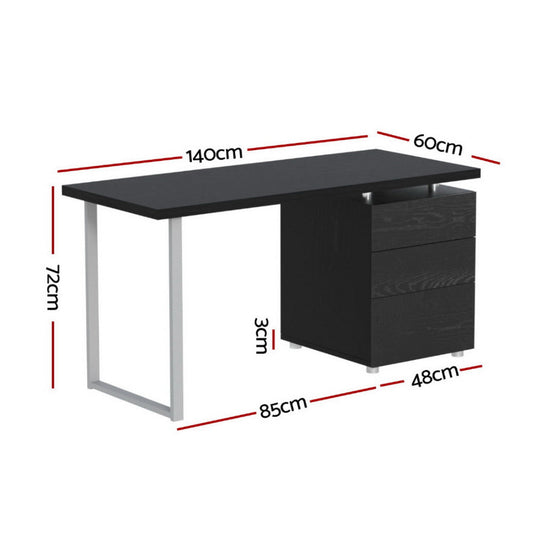 Artiss Computer Desk Drawer Black 140CM.