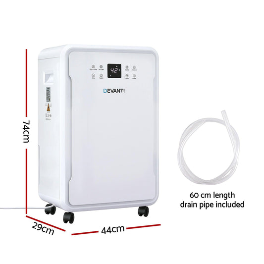 Devanti 50L/Day Dehumidifier Home Air Dryer Mould Moisture 8.5L Tank.
