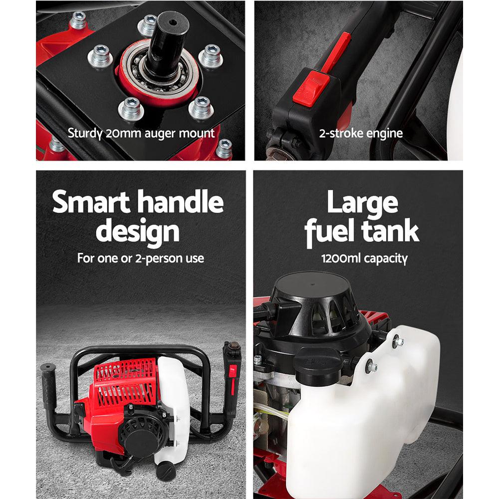 Giantz Post Hole Digger Motor Only Engine Petrol Red.