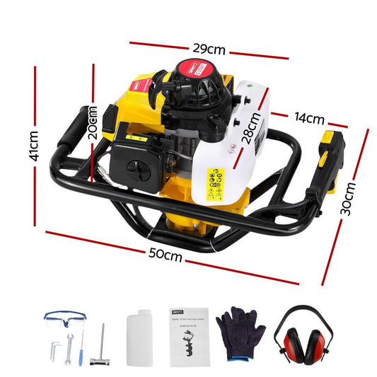 Giantz Post Hole Digger Motor Only Petrol Engine Yellow.