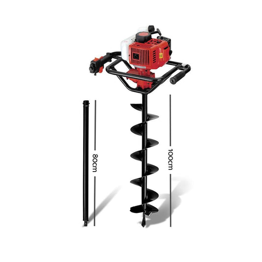 Giantz Post Hole Digger 200mm Petrol Drill Extension Bits Auger.