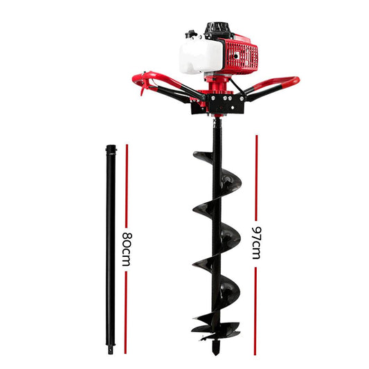 Giantz Post Hole Digger 200mm Petrol Drill Extension Auger Bits.