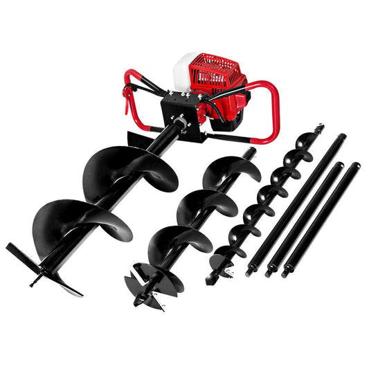 Giantz Post Hole Digger Petrol Motor Drill Extension Auger Bits Kits.