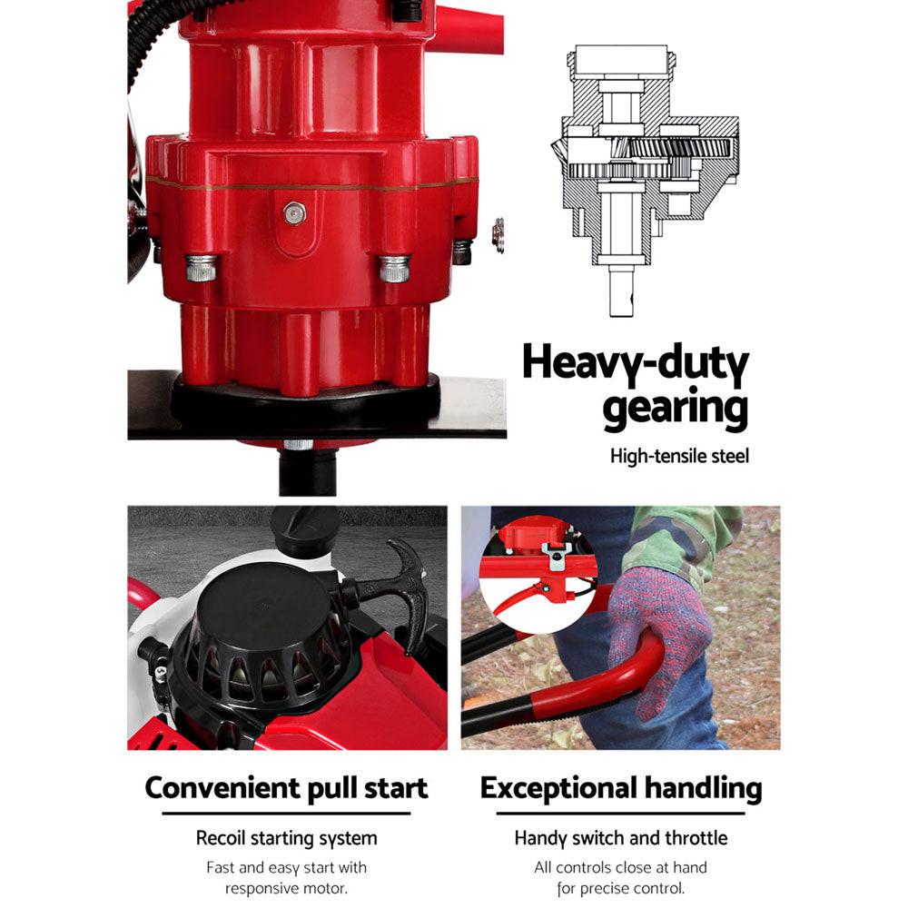 Giantz Petrol Post Hole Digger Motor Only Engine Red.