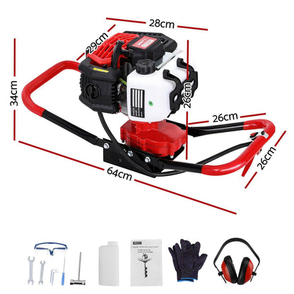 Giantz Post Hole Digger Motor Only Petrol Engine Red.