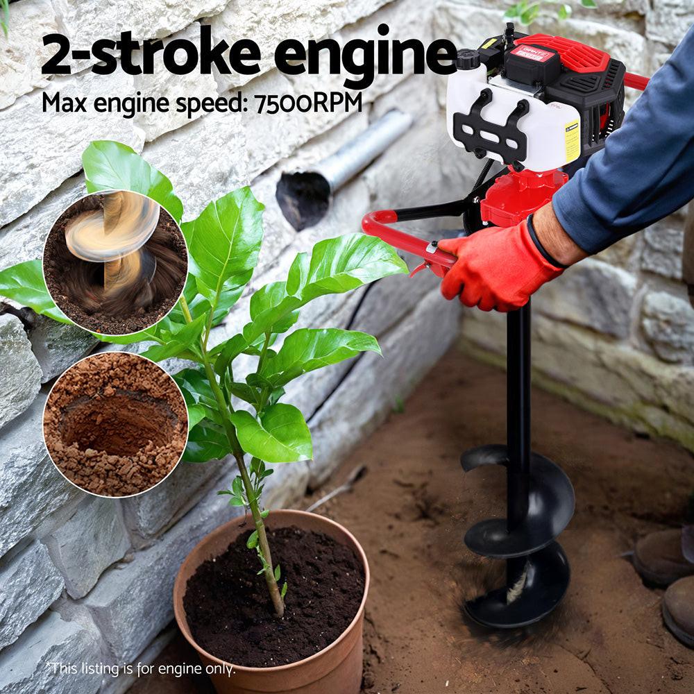 Giantz Post Hole Digger Motor Only Petrol Engine Red.