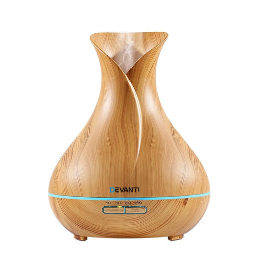 Devanti Aroma Diffuser Aromatherapy Light Wood 400ml.