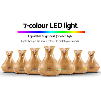 Devanti Aroma Diffuser Aromatherapy Light Wood 400ml.
