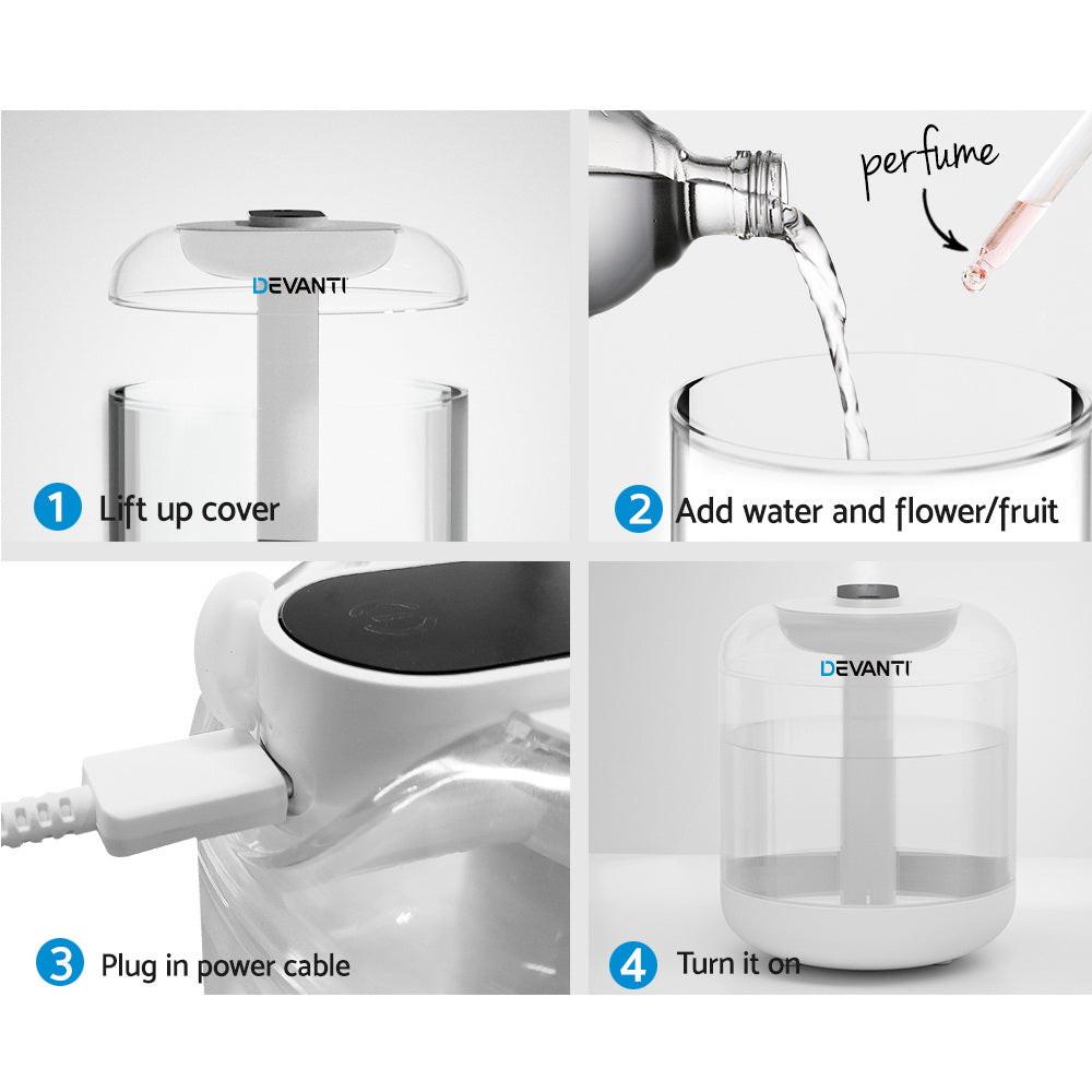 Devanti Aroma Diffuser Aromatherapy Humidifier 1L.