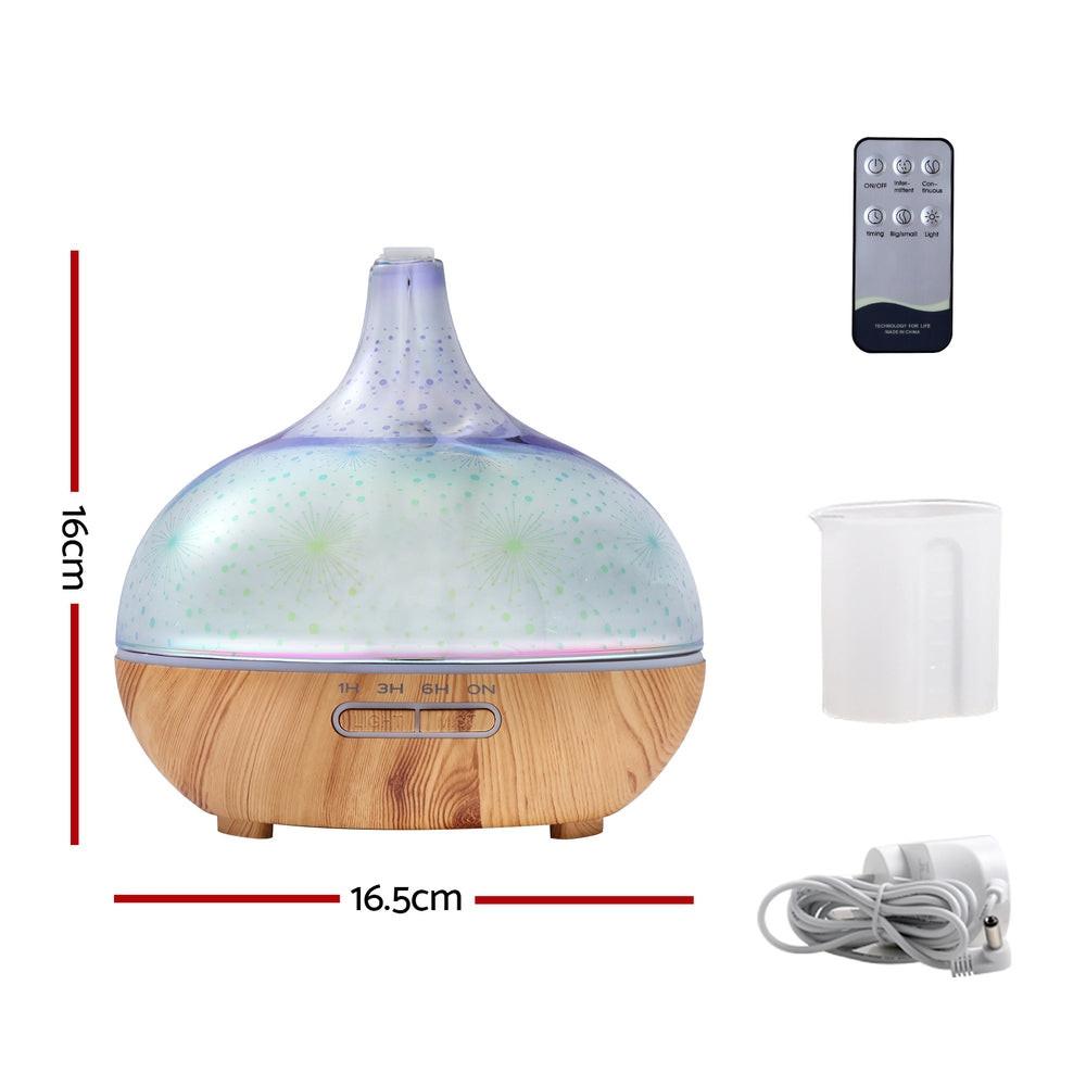 Devanti Aroma Diffuser Aromatherapy 3D Glass 400ml.