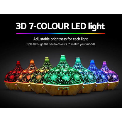 Devanti Aroma Diffuser Aromatherapy 3D Glass 400ml.