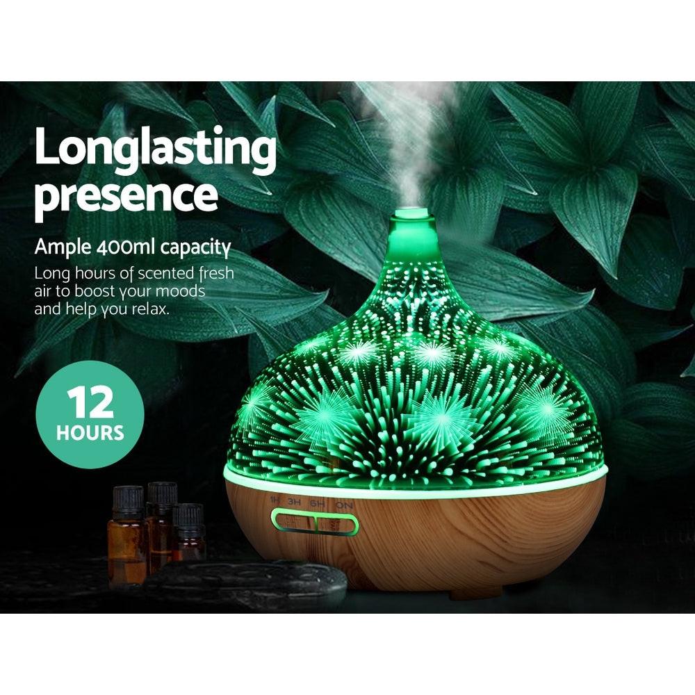 Devanti Aroma Diffuser Aromatherapy 3D Glass 400ml.
