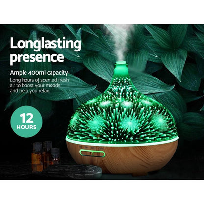 Devanti Aroma Diffuser Aromatherapy 3D Glass 400ml.