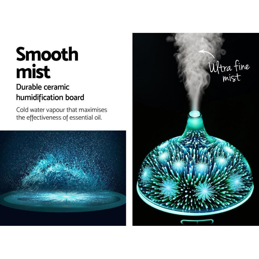 Devanti Aroma Diffuser Aromatherapy 3D Glass 400ml.