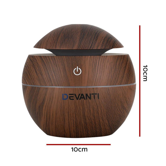 Devanti Aroma Diffuser Aromatherapy Dark Wood 130ml.