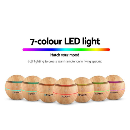 Devanti Aroma Diffuser Aromatherapy Light Wood 130ml.