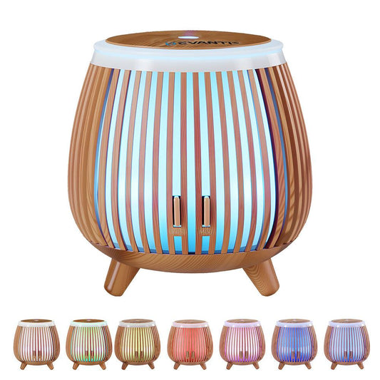 Devanti Ultrasonic Aroma Diffuser Aromatherapy 140ml LED Lights Iron Humidifier Forest Deep Wood.