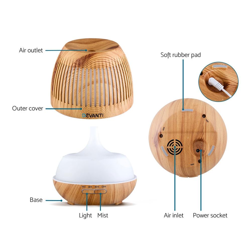 Devanti Aroma Diffuser Aromatherapy Humidifier 400ml.