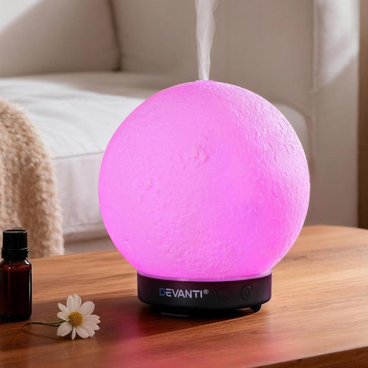 Devanti Ultrasonic Aroma Diffuser Aromatherapy Moon Lamp 100ml.