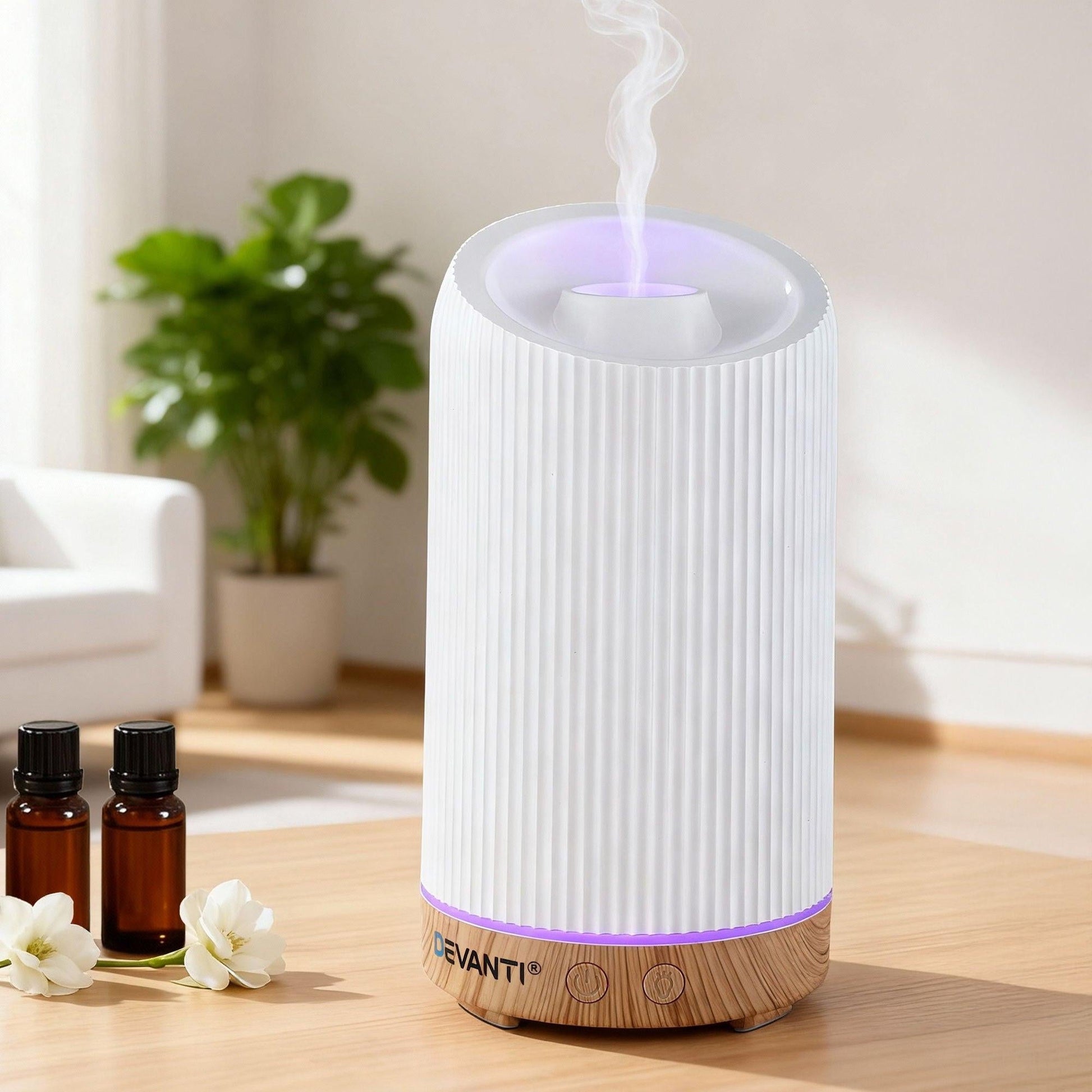 Devanti Ultrasonic Aroma Diffuser Aromatherapy 200ml LED Lights Iron Humidifier Forest.