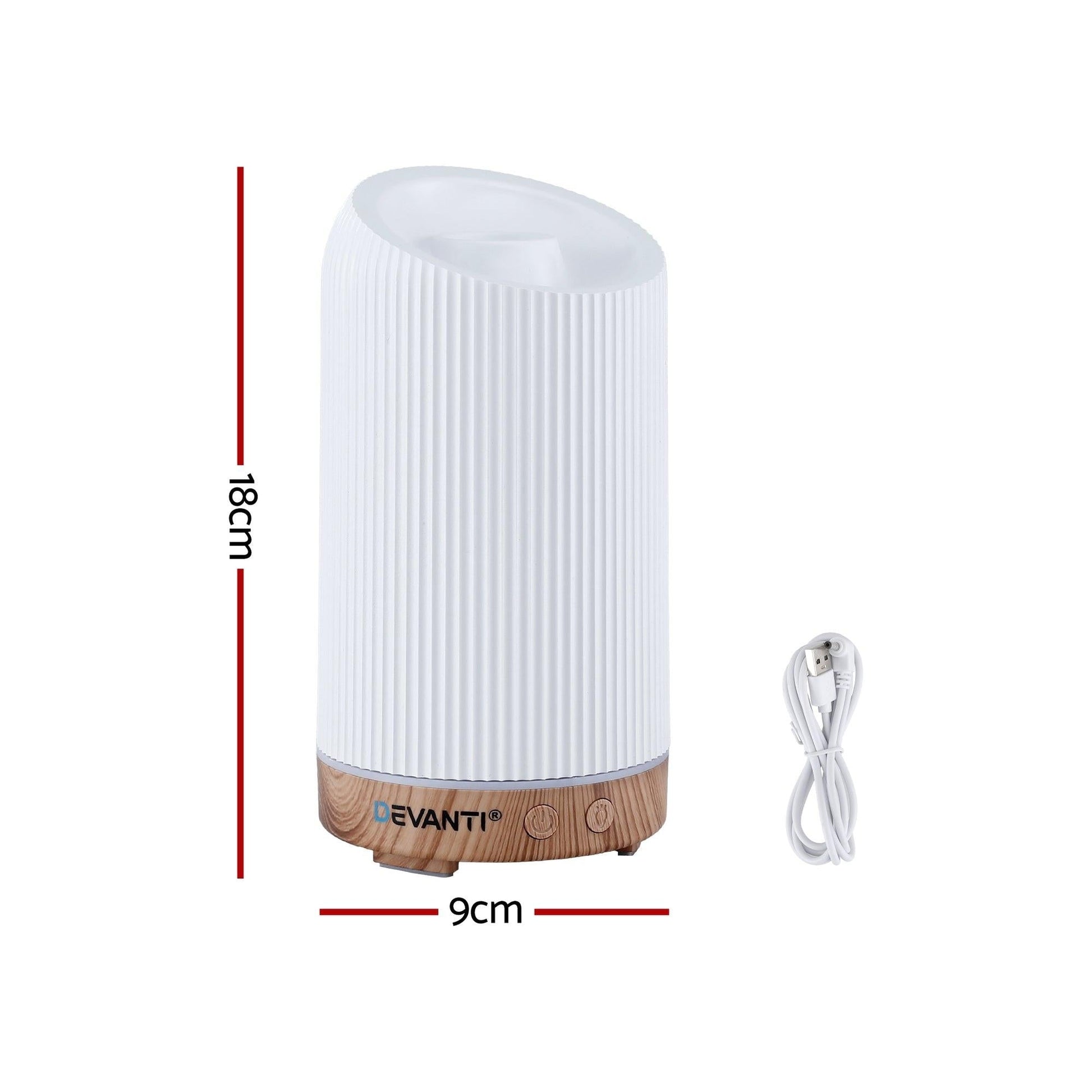 Devanti Ultrasonic Aroma Diffuser Aromatherapy 200ml LED Lights Iron Humidifier Forest.