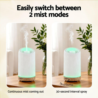 Devanti Ultrasonic Aroma Diffuser Aromatherapy 200ml LED Lights Iron Humidifier Forest.