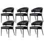 Artiss Dining Chairs Set of 6 Leather Hollow Armchair Black