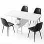 Artiss Dining Table and Chairs Set 5pcs Foldable with 2 Drawers Black and White