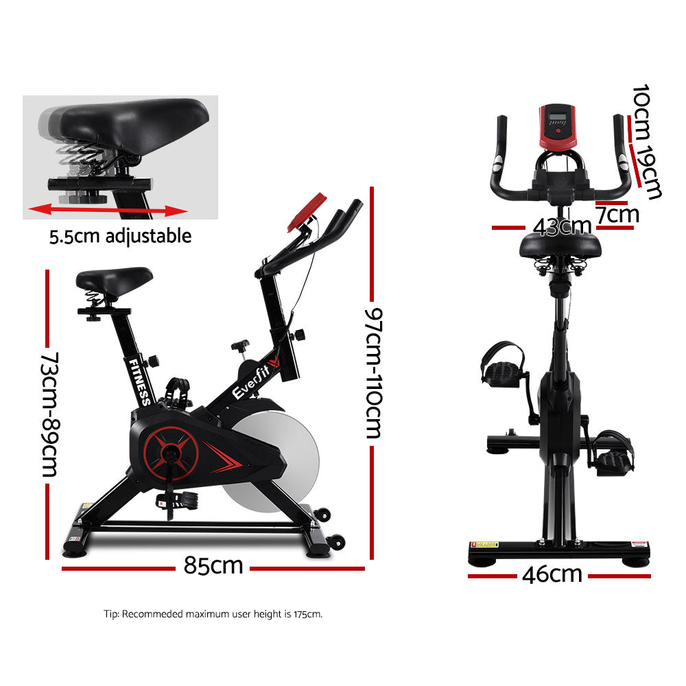 Everfit Spin Bike Exercise Bike Flywheel Cycling Home Gym Fitness Adjustable.