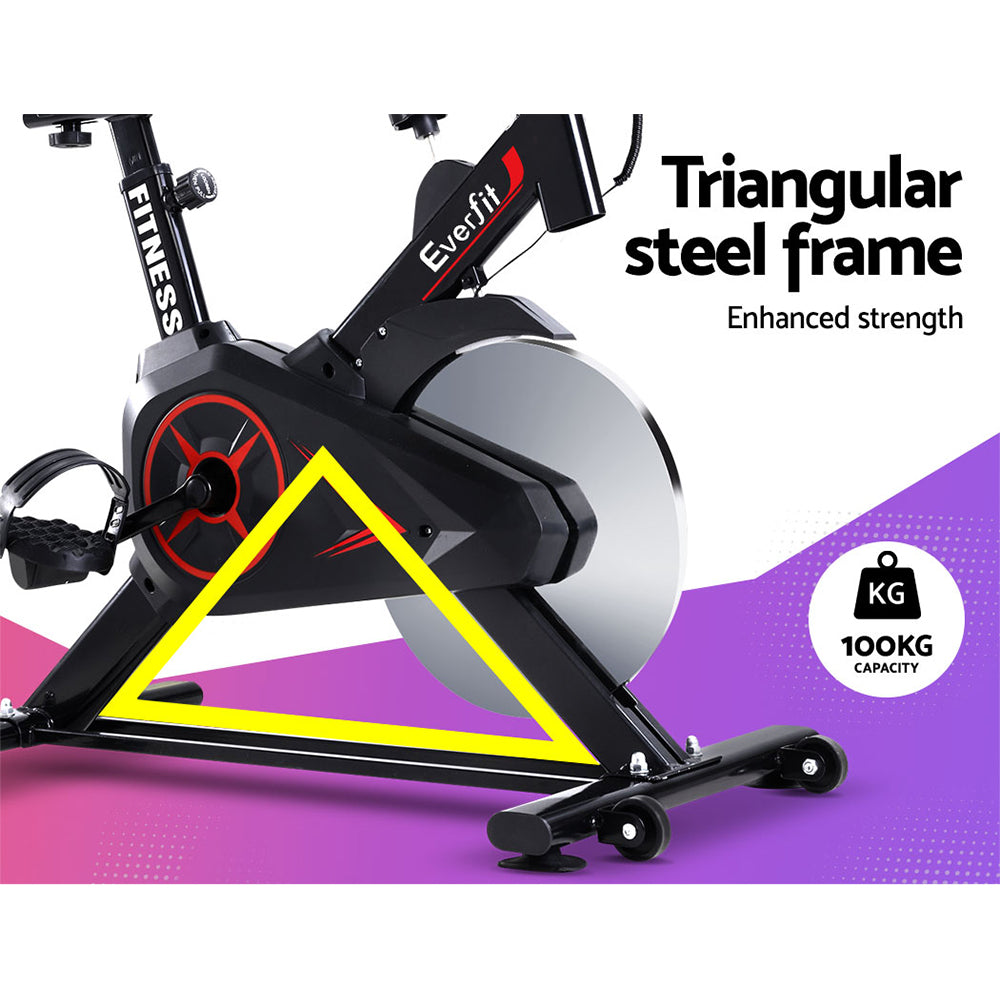 Everfit Spin Bike Exercise Bike Flywheel Cycling Home Gym Fitness Adjustable.