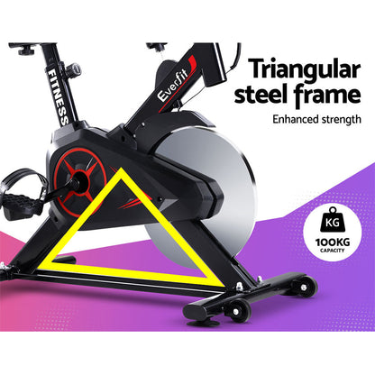 Everfit Spin Bike Exercise Bike Flywheel Cycling Home Gym Fitness Adjustable.