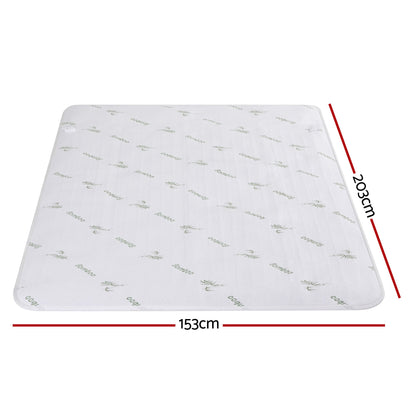 Giselle Electric Blanket Bamboo Fabric Queen Fitted Heated Pad Underlay Washable Winter
