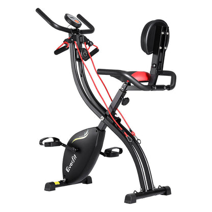 Everfit Folding Exercise Bike Magnetic X-Bike Indoor Cycling Resistance Rope.