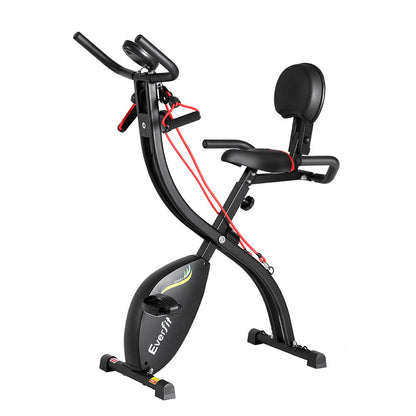 Everfit Folding Exercise Bike Magnetic X-Bike Indoor Cycling Resistance Rope.